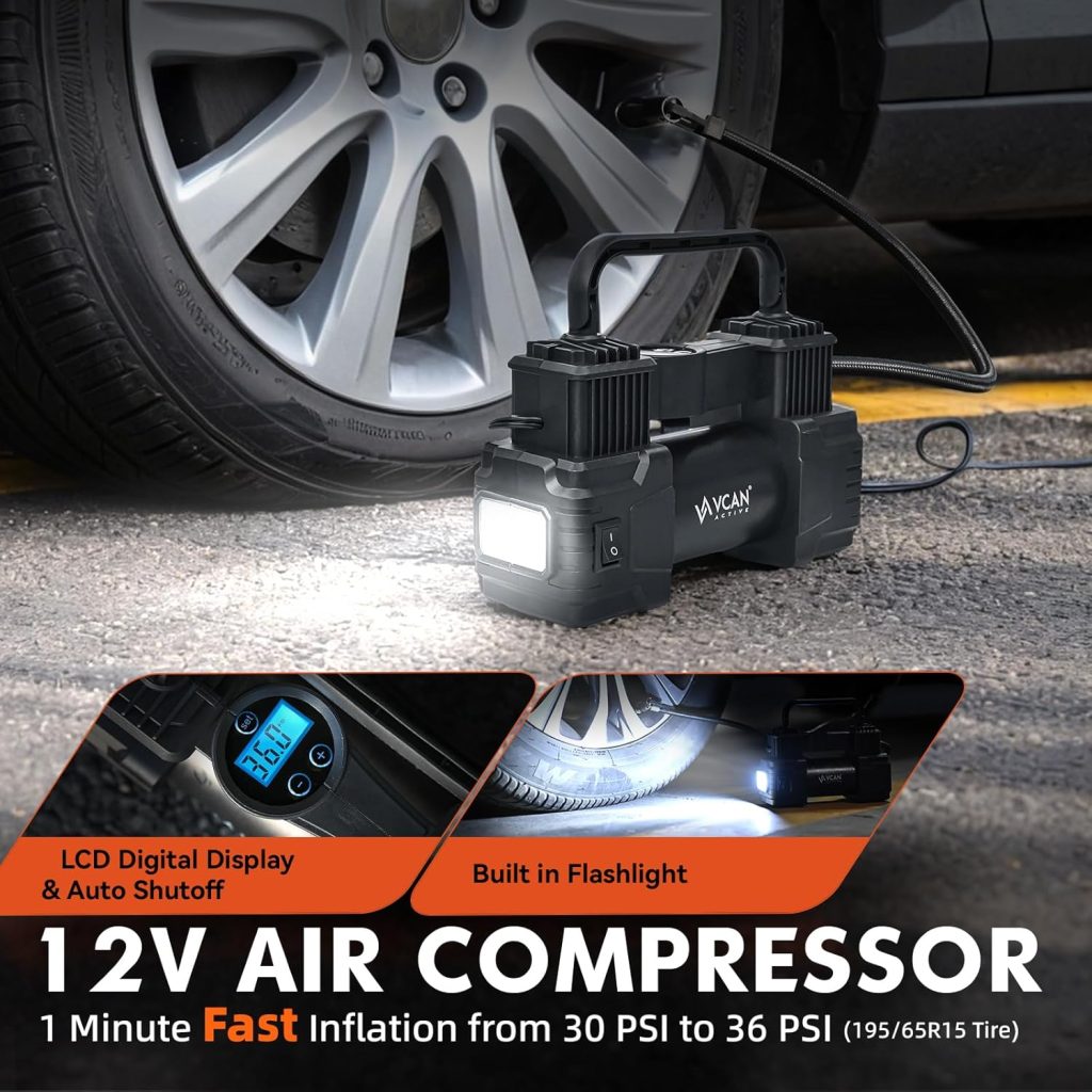 Car Emergency Kit with Portable Air Compressor, First Aid Kit, Jumper Cables, Roadside Safety Emergency Tool Kit for Women, Men, Teen Car Emergency Kit with Portable Air Compressor, First Aid Kit, Jumper Cables, Roadside Safety Emergency Tool Kit for Women, Men, Teen