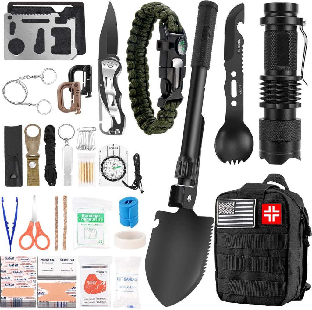 Gifts for Men Christmas - 118-in-1 Survival Kits - Military-Grade Survival Gear for Outdoor Adventures, Disaster Preparedness, Car/Home/Office Emergency Kit with First Aid Supplies Gifts for Men Christmas - 118-in-1 Survival Kits - Military-Grade Survival Gear for Outdoor Adventures, Disaster Preparedness, Car/Home/Office Emergency Kit with First Aid Supplies