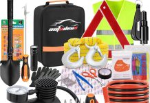 Car Emergency Roadside Assistance Kit with Jumper Cables Tire Inflator Automotive Kit for Car Vehicle