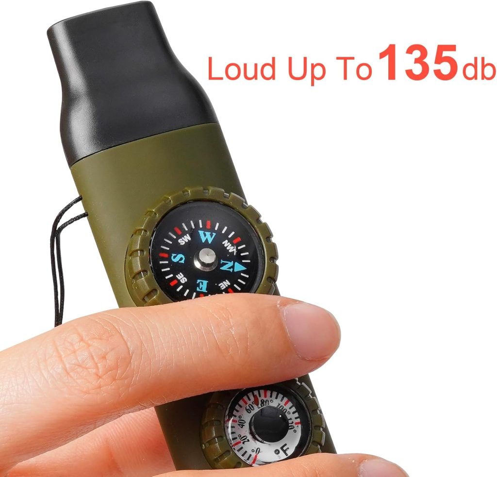 Emergency Survival Safety Whistle,Whistle for Kids with Lanyard,Compass,Thermometer,Ideal for Kayaking, Boating, Hiking, Camping, Climbing Emergency Survival Safety Whistle,Whistle for Kids with Lanyard,Compass,Thermometer,Ideal for Kayaking, Boating, Hiking, Camping, Climbing