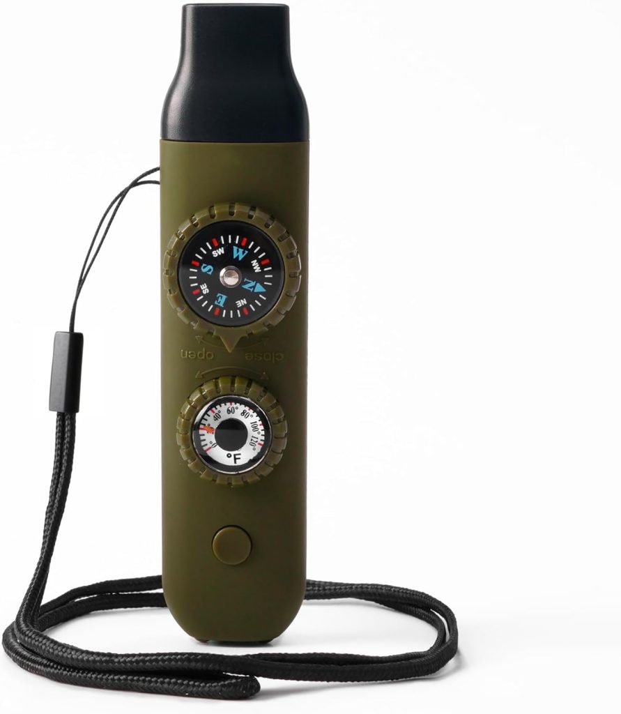Emergency Survival Safety Whistle,Whistle for Kids with Lanyard,Compass,Thermometer,Ideal for Kayaking, Boating, Hiking, Camping, Climbing Emergency Survival Safety Whistle,Whistle for Kids with Lanyard,Compass,Thermometer,Ideal for Kayaking, Boating, Hiking, Camping, Climbing