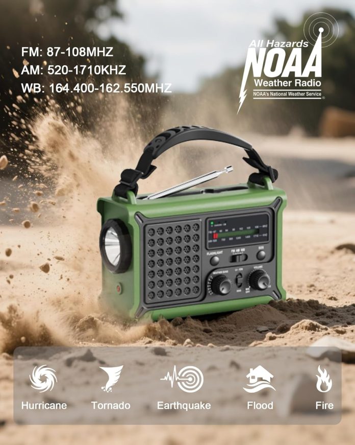 emergency-weather-radio-with-large-solar-panel-efficient-hand-crank-real-12000mah-battery-amfmnoaa-bands-led-flashlight-1-4