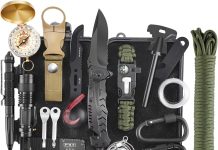 Gifts for Men Christmas Emergency Survival Kit, 22 in 1 Professional Survival Gear Equipment Tools First Aid Supplies for SOS Emergency Tactical Hiking Hunting Disaster Camping Adventure