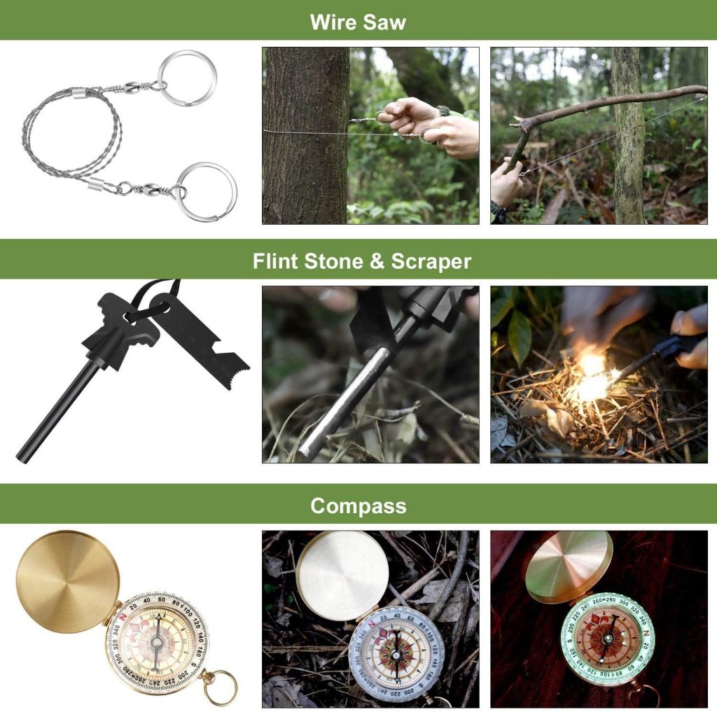 Gifts for Men Christmas Emergency Survival Kit, in Professional Survival Gear Equipment Tools First Aid Supplies for SOS Emergency Tactical Hiking Hunting Disaster Camping Adventure Gifts for Men Christmas Emergency Survival Kit, in Professional Survival Gear Equipment Tools First Aid Supplies for SOS Emergency Tactical Hiking Hunting Disaster Camping Adventure