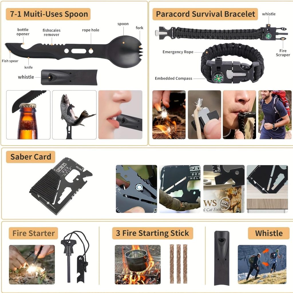Survival Kit, 252Pcs Survival Gear First Aid Kit with Molle System Compatible Bag and Emergency Tent, Emergency Kit for Earthquake, Outdoor Adventure, Hiking, Hunting, Gifts for Men Women Survival Kit, 252Pcs Survival Gear First Aid Kit with Molle System Compatible Bag and Emergency Tent, Emergency Kit for Earthquake, Outdoor Adventure, Hiking, Hunting, Gifts for Men Women