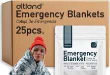 Altland 25 Pack of Emergency Blankets – Bulk Heat Reflective Blankets for Winter Survival Kits, Disaster Preparedness, Cold Weather Camping, and Homeless Care Packages