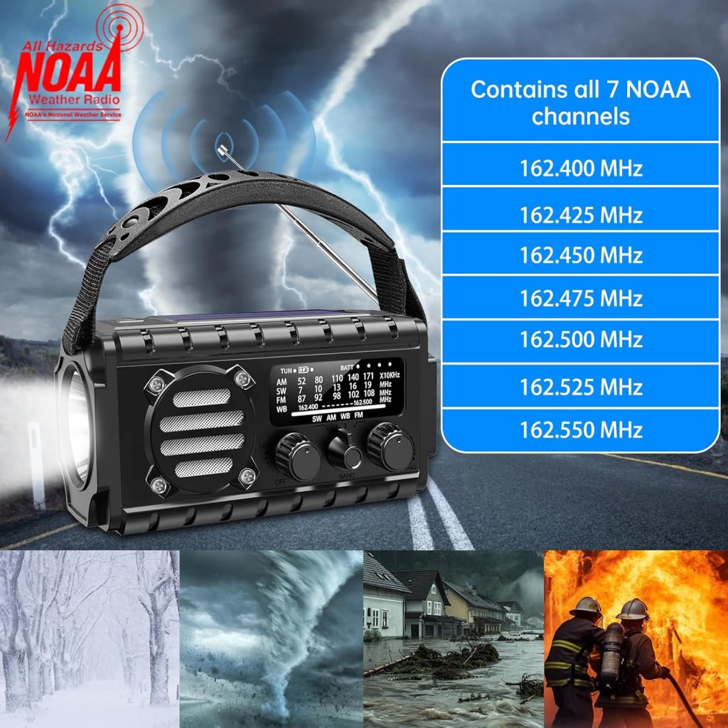 Emergency Radio Hand Crank Solar, AM/FM/SW NOAA Weather Radio Built-in 20000mah Large Battery Powered,Type-C Charger,Flashlight, Reading Light,SOS, Compact Portable for Camping/Emergencies Emergency Radio Hand Crank Solar, AM/FM/SW NOAA Weather Radio Built-in 20000mah Large Battery Powered,Type-C Charger,Flashlight, Reading Light,SOS, Compact Portable for Camping/Emergencies