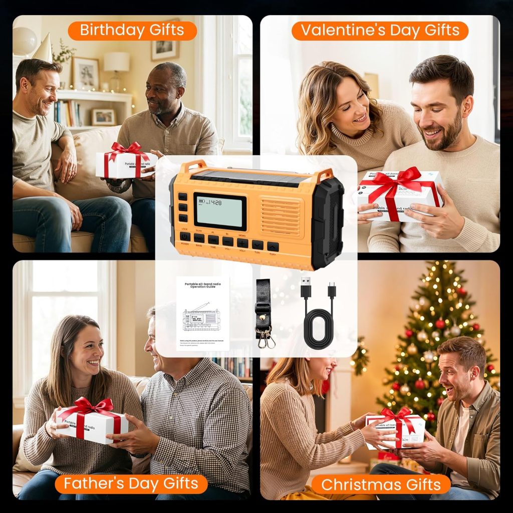 Emergency Weather Radio - AM/FM/NOAA Hand Crank Radio with 15W Fast Charge, 40000mAh Portable Solar Power Bank, Multi-Function Flashlight SOS Alarm for Outdoor Indoor Emergencies (Orange) Emergency Weather Radio - AM/FM/NOAA Hand Crank Radio with 15W Fast Charge, 40000mAh Portable Solar Power Bank, Multi-Function Flashlight SOS Alarm for Outdoor Indoor Emergencies (Orange)