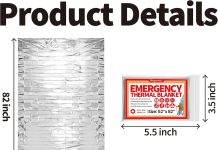 Emergency Thermal Blanket, 4-Pack, Mylar Space Blanket Survival Kit