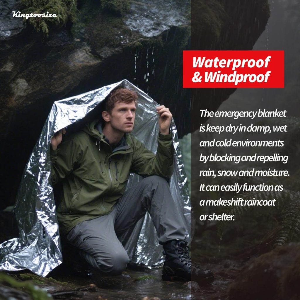 Emergency Thermal Blanket, 4-Pack, Mylar Space Blanket Survival Kit Emergency Thermal Blanket, 4-Pack, Mylar Space Blanket Survival Kit