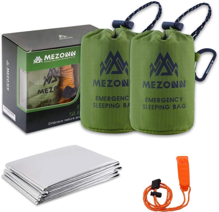 Emergency Sleeping Bag Survival Bivy Sack Use as Emergency Blanket Lightweight Survival Gear for Outdoor Hiking Camping Keep Emergency Sleeping Bag Survival Bivy Sack Use as Emergency Blanket Lightweight Survival Gear for Outdoor Hiking Camping Keep
