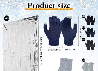 https://www.amazon.com/dp/B0DG253ZHD - Pcs Bulk Emergency Blankets Winter Socks Gloves, Classic Colors