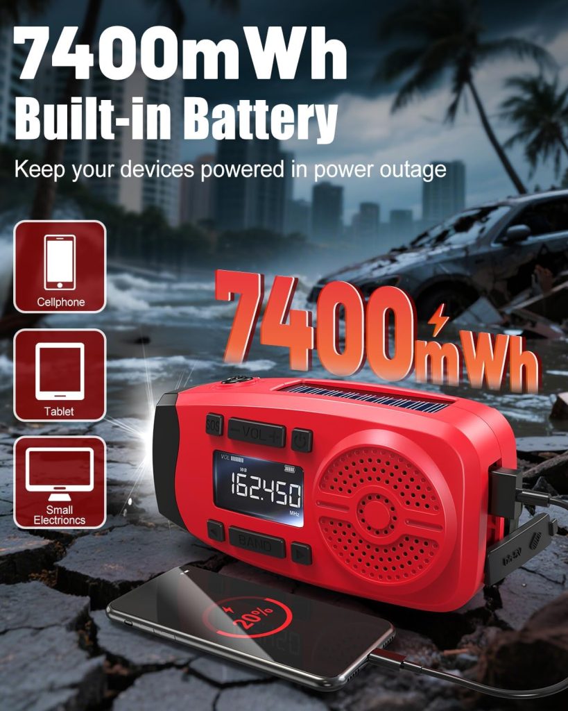 Runningsnail 7400mWh Hand Crank Emergency Radio with LCD Used for Emergency review | Vanessa Davison Runningsnail 7400mWh Hand Crank Emergency Radio with LCD Used for Emergency